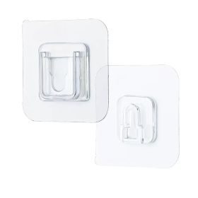Clear Double Sided Adhesive Wall Hooks Waterproof Adhesive Wall Hooks Traceless Wall Mount Sticky Hook for Bathroom Kitchen