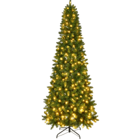 6Ft Pre-Lit Premium Snow Flocked Hinged Artificial Christmas Tree W 250 Lights