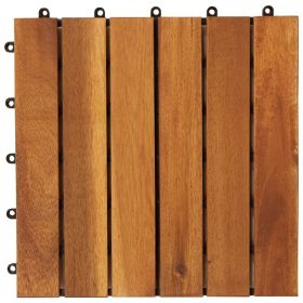 vidaXL Decking Tiles Vertical Pattern 30 x 30 cm Acacia Set of 20