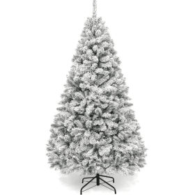 7.5ft Snow Flocked Christmas Tree Unlit Holiday Decor