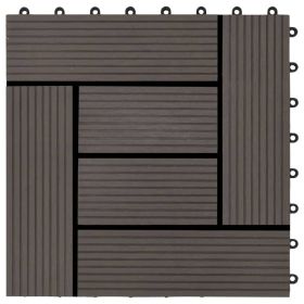 vidaXL 11 pcs Decking Tiles WPC 30x30 cm 1 sqm Dark Brown