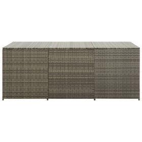 vidaXL Patio Storage Box Poly Rattan 70.9"x35.4"x27.6" Gray