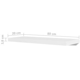 vidaXL Wall Shelves 4 pcs White 80 cm