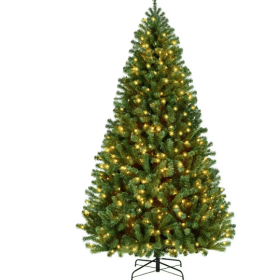 7.5ft Pre-Lit Premium Holiday Artificial Christmas Tree 400 LED Lights Green