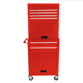 High Capacity Rolling Tool Chest With Wheels And Drawers, 6-Drawer Tool Storage Cabinet--RED