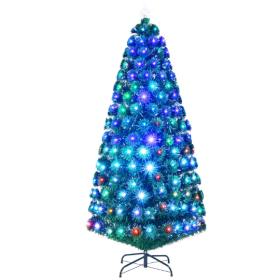7FT Realistic Pre-Lit Green Spruce Artificial Holiday Christmas Tree