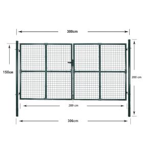 vidaXL Double Door Fence Gate Powder-Coated Steel