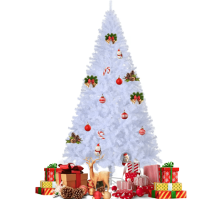 7.5ft Premium Artificial PVC Christmas Tree Stand Indoor Outdoor White