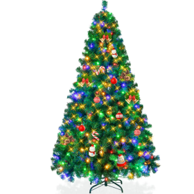 6Ft Pre-Lit Artificial Christmas Tree 250 LED Lights, Green