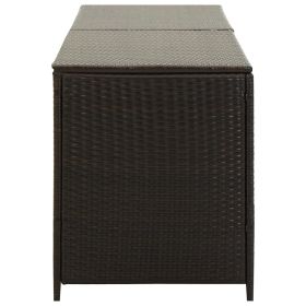 vidaXL Garden Storage Box Poly Rattan 200x50x60 cm Brown