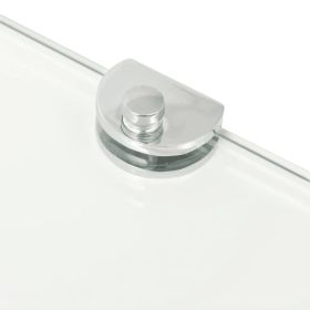 vidaXL Corner Shelf with Chrome Supports Glass Clear 45x45 cm