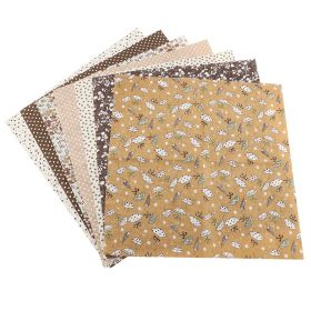 7pcs 50*50cm Cotton Fabric DIY Assorted Squares Pre Cut Bedding Kit Quarters Bundle (Brown) (Option: as picture)