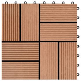 vidaXL 11 pcs Decking Tiles WPC 30x30 cm 1 sqm Brown (Option: as picture)