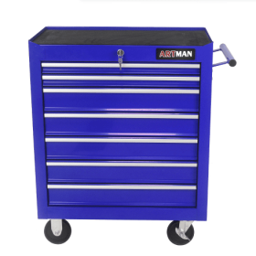 7 DRAWERS MULTIFUNCTIONAL TOOL CART WITH WHEELS (Color: Blue)