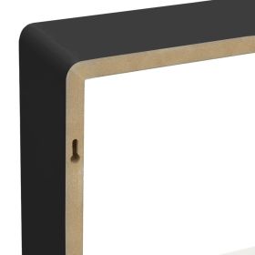 vidaXL Wall Cube Shelves 3 pcs Black MDF (Option: as picture)