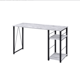 ACME Vadna Writing Desk, Weathered Oak Black Finish (Option: Antique White)