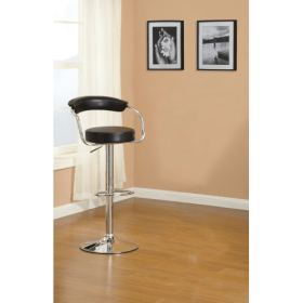 Contemporary Style White Color Bar Stool Counter Height Chairs Set Of 2 Adjustable Swivel Kitchen Island Stools (Color: Black)