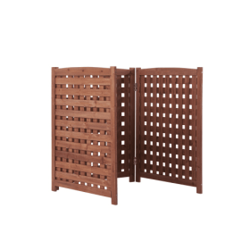 Cedar Privacy Fence 3 Panels Hidden Air Conditioning And Garbage Fence (Color: Brown)