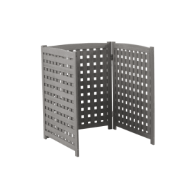 Cedar Privacy Fence 3 Panels Hidden Air Conditioning And Garbage Fence (Color: Grey)