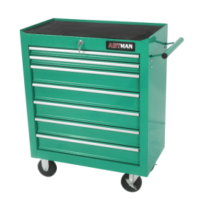 7 DRAWERS MULTIFUNCTIONAL TOOL CART WITH WHEELS (Color: Green)